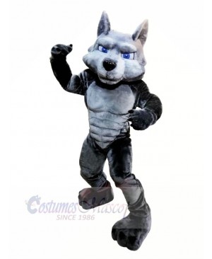 Power Muscle Wolf Mascot Costumes Cartoon