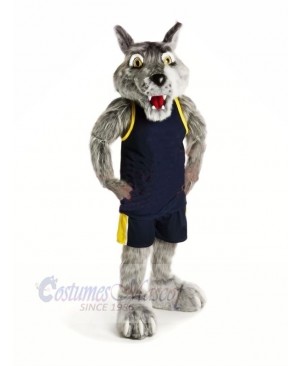 Sport Wolf with Black Vest Mascot Costumes Cartoon