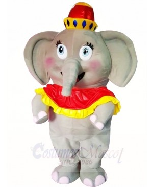 Big Elephant With Red Hat Mascot Costumes Cartoon