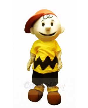 Cute Boy with Yellow T-shirt Mascot Costume