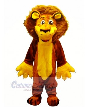 Cute Brown Furry Lion Mascot Costume Cartoon	