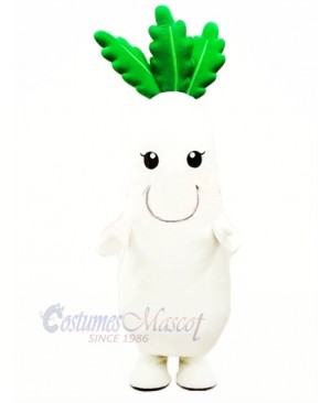 White Radish Vegetable Mascot Costume Cartoon