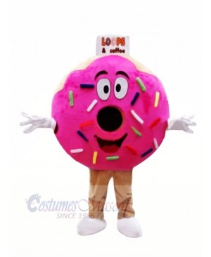 Pink Donut Mascot Costume Cartoon