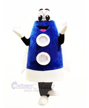 Cute Blue Rocket Mascot Costume Cartoon