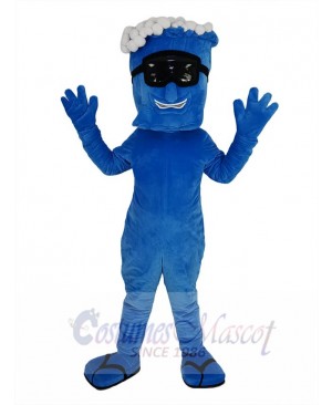 Blue Wave with Black Glasses Mascot Costume