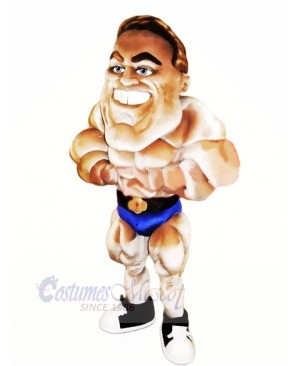 Strong Bodybuilder Mascot Costume Cartoon	