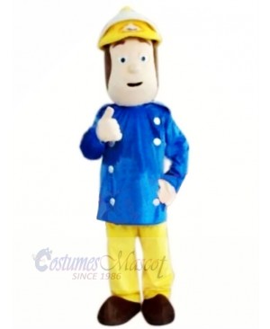 Brave Fireman Sam Mascot Costume Cartoon