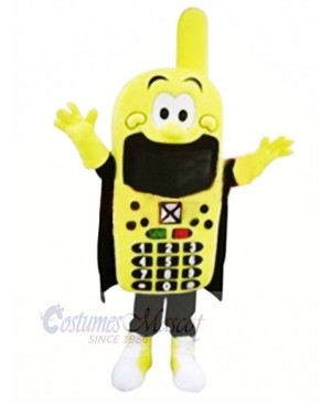 Funny Yellow Phone Mascot Costume Cartoon