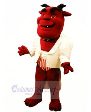 Gentleman Red Devil Mascot Costume Cartoon