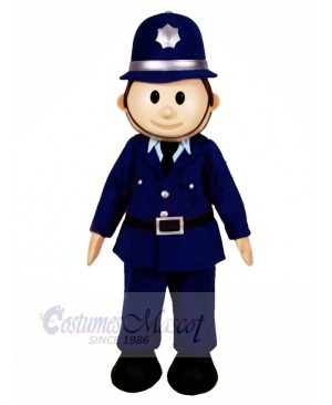 Cute Smiling Policeman Mascot Costume People	