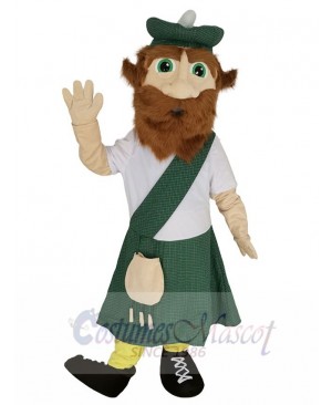 Highlander with Henderson Clan Tartan Skirt Mascot Costume
