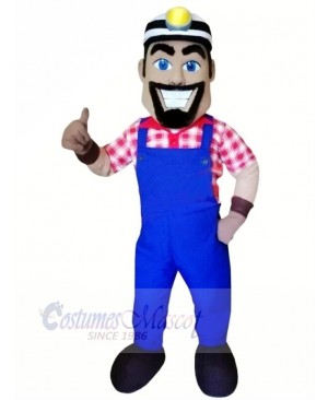 High Quality Smiling Miner Mascot Costume People	