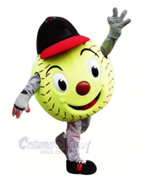 Green Softball Mascot Costume Cartoon