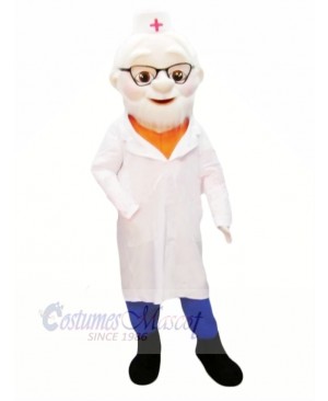 Old Doctor with Black Shoes Mascot Costume People