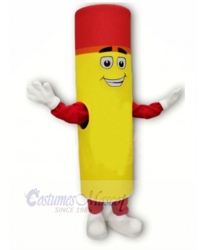 Yellow and Red Lipstick Mascot Costume Cartoon 