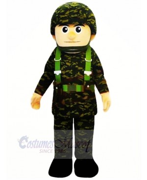 Cool Military Man Mascot Costume People