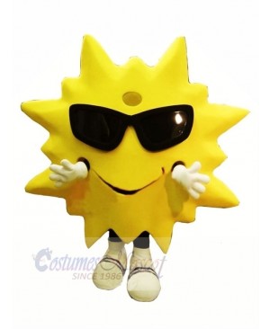 Cool Smiling Sun Mascot Costume Cartoon