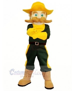 Cowboy with Green Eyes Mascot Costume Cartoon	
