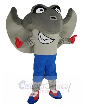 Grey Stingray Mascot Costume Marine Animal