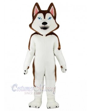 Brown and White Husky Dog Mascot Costume Animal