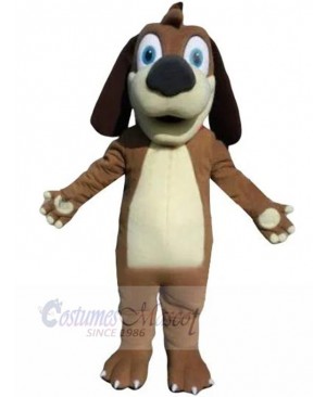 Brown Puppy Dog Mascot Costume Animal with Red Necklet