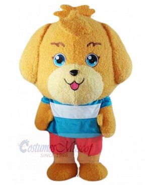 Lovely Big Head Yellow Dog Mascot Costume Animal