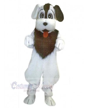 Red Tongue White Dog Mascot Costume Animal