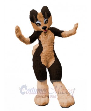 Black and Tan Husky Dog Mascot Costume Animal