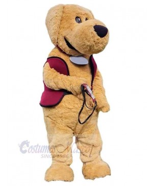 Cute Brown Furry Dog Mascot Costume Animal