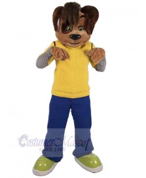 College Puppy Dog Mascot Costume Animal with Green Shoes