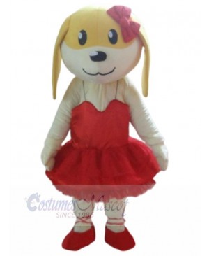 Ballet Dog Mascot Costume Animal in Red Dress
