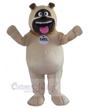 Big Mouth Khaki Dog Mascot Costume Animal