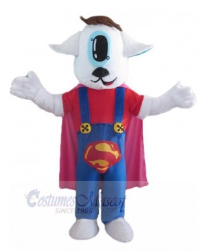 Superman Dog Mascot Costume Animal with Blue Rompers