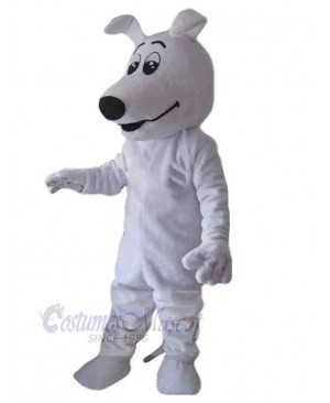 Clever White Dog Mascot Costume Animal