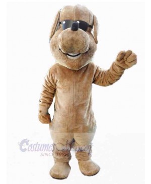 Cool Smiling Brown Dog Mascot Costume Animal