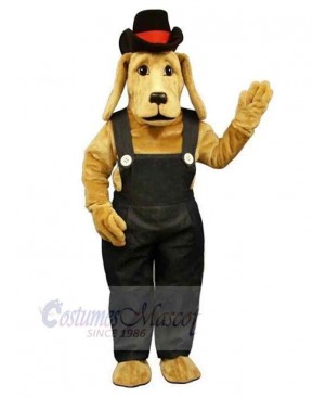 Brown Farmer Dog Mascot Costume Animal