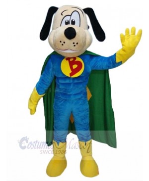 Super Dog Mascot Costume Animal with Green Cape