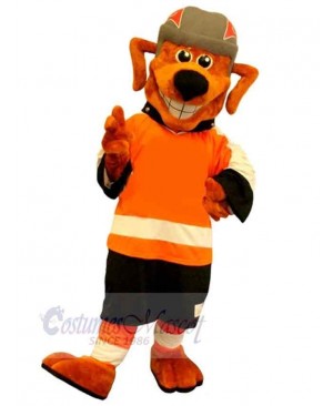 Power Sport Orange Dog Mascot Costume Animal