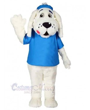 Slush Puppie Dog Mascot Costume Animal in Blue T-shirt