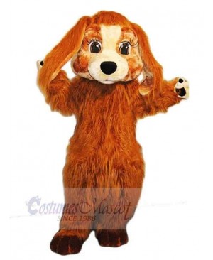 Super Cute Furry Dog Mascot Costume with Long Eyelashes