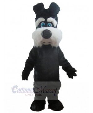 Furry Black and White Dog Mascot Costume Animal