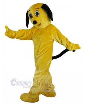 Yellow Dog Mascot Costume Animal with Black Ears