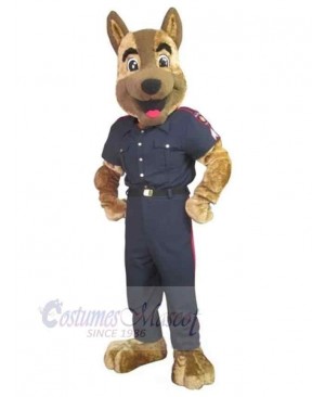 Happy Uniform Police Dog Mascot Costume Animal