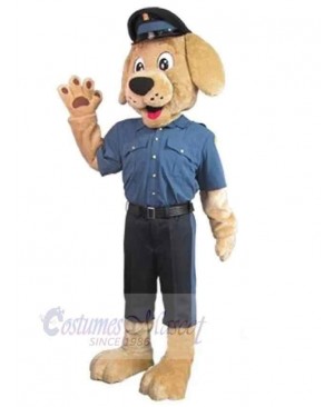 Brown Uniform Police Dog Mascot Costume Animal