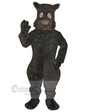 Superb Strong Black Dog Mascot Costume Animal