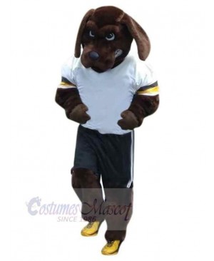 Serious Brown Sport Dog Mascot Costume Animal