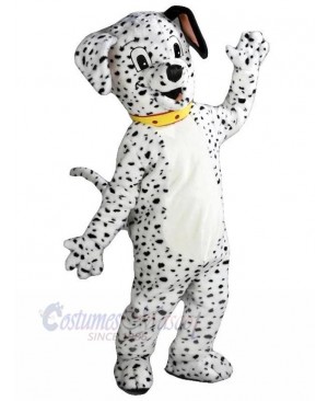 Cute Dalmatian Dog Mascot Costume Animal with Yellow Collar