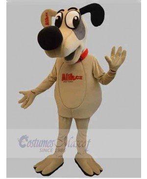 Beige Gray And Black Doggie Dog Mascot Costume Animal