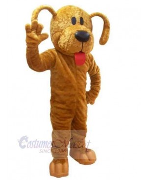 Giant Brown Dog Mascot Costume Animal with Large Tongue