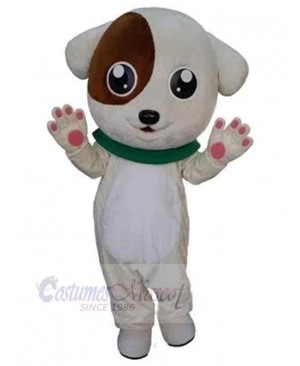 Happy Brown and White Puppy Dog Mascot Costume Animal